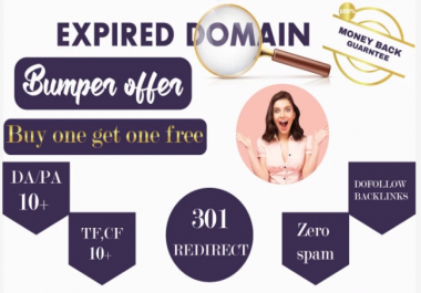 I will find expired domain having da90 backlinks for 301 redirect