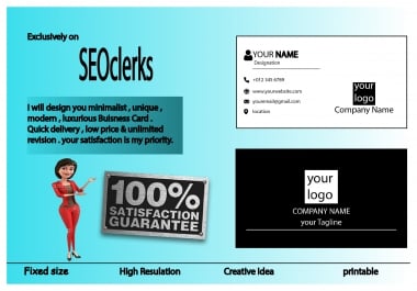 Make Minimalist, Unique, Modern, Luxurious Buisness card for you