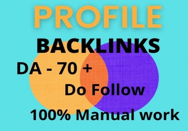 I will create 25 Profile on 90+ DA/PA sites 100 Manually