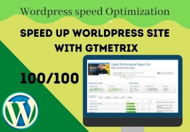 I Will do worldpress speed optimization and speed up worldpress site with gtmetrix
