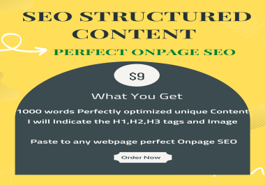 1000 words Content with Onpage SEO Benefits Best For Fast Ranking