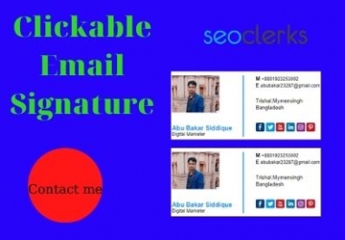 I will make your clickable email signature