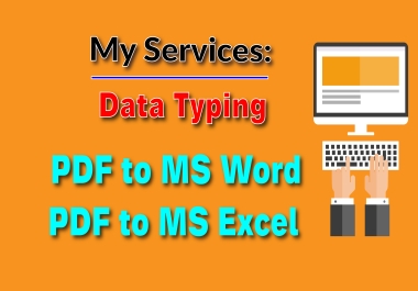 I will do data typing PDF to MS Word and MS Excel