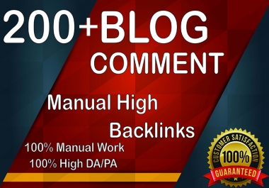 I Will Provide 200+ Blog Comment Backlinks,  All Backlink is a High Quality.