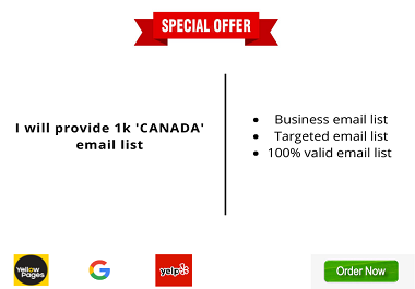 I will provide 1k 'CANADA' email list