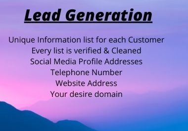 I will provide targeted lead list for any business niche