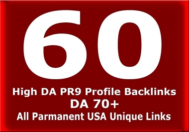 I will give you high quality 60 USA pr9,  dofollow link building seo backlinks