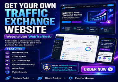 I will create a website traffic exchange platform like WebTraffic4U