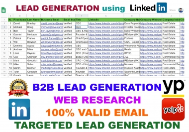 B2B Lead Generation and Web Research for your Targeted Business