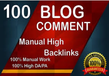Provide 100 Blog Comments Backlinks from high quality Blogs