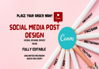 I will design social media post & editable canva pro templates