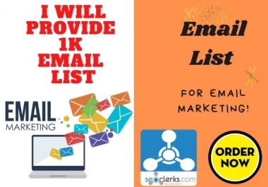 I will give 1K USA Verified Email List for email Marketing