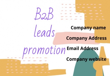 I will research and find 30 company information for B2B leads promotion