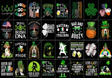 Delivery 500 PNG Tshirt Designs For St Patricks Day T shirt bundle