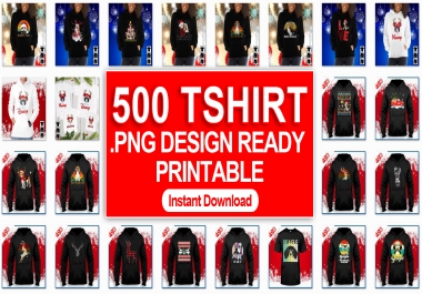 500 PNG files Christmas T shirt Design Ready To Printable