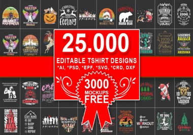 25k Tshirt Design Collection master Vector Template