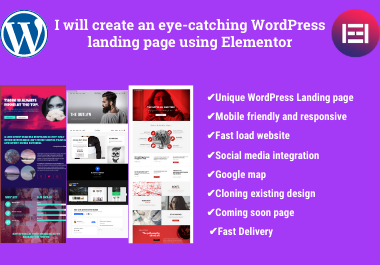 I will create an eye-catching Wordpress landing page using Elementor