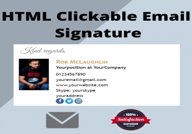Professional create clickable HTML email signature