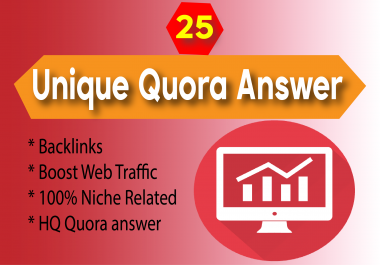 Promote your Website by 25 HQ Quora Answer with Unique Article