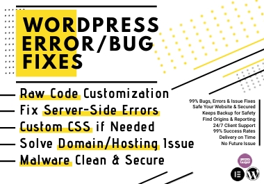 I'll Fix Bugs,  Errors & Issues of Wordpress Website
