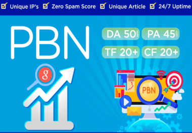 i will provide 20 PBN DA 50+ homepage high matrics backlinks