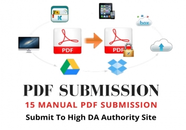 I will manually do pdf submission to top 15 pdf share website