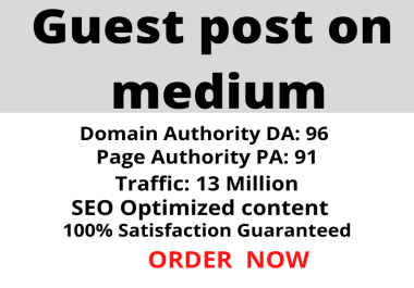 Write & Publish 3 SEO Optimized Guest Post Backlink On Medium DA 96 PA 92