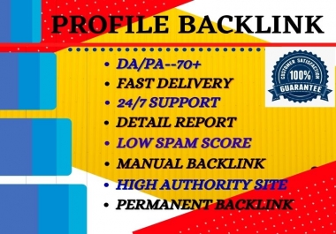 I Will Provide 100 High DA PA Authority Profile Backlinks for Boost SEO Ranking.