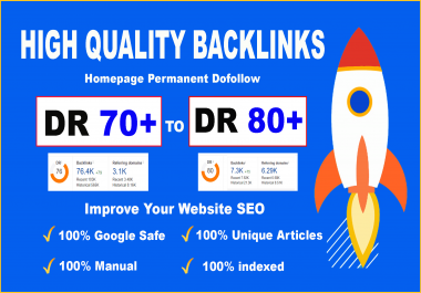 do high quality DR 70 to 80 manual seo dofollow authority backlinks