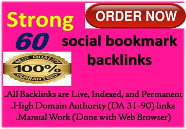 I will do 60 social bookmarking and backlinks manually