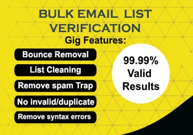 I will bulk email verification,  email list validation,  or cleaning