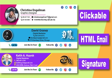 Create professional clickable HTML email signature
