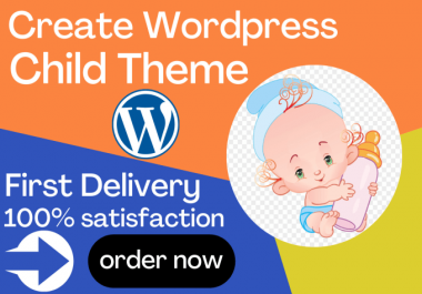 Create child theme wordpress website with plugin in 6 Hours
