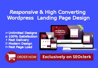 I will create a modern WordPress landing page, WordPress squeeze page, elementor landing page