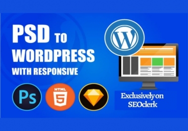 I will convert psd,  xd,  sketch,  html to wordpress website design