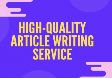 I write over 5 articles per purchase with 400 to 1000 word in any catalog you want.