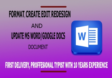 I will do any type of microsoft word documents