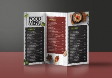I will do menu design, food menu, restaurant menu, price list