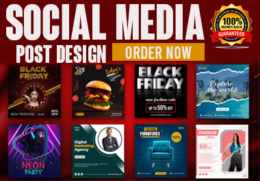 I will designs Instagram, Facebook, Social media posts and YouTube thumbnails