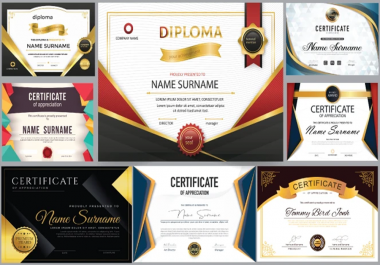 do professional certificate design, award certificate, diploma certificate