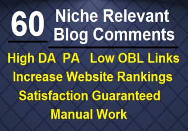 I Will SEO Service Do 60 Niche Relevant Blog Comments Backlinks