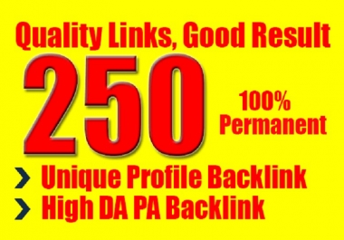 do create for you 250 unique profile high pr seo backlinks