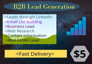 I will do B2B Lead Generation and Web Research to give you solid leads.
