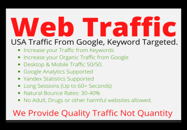 Drive 10k USA Organic Web Traffic from Google