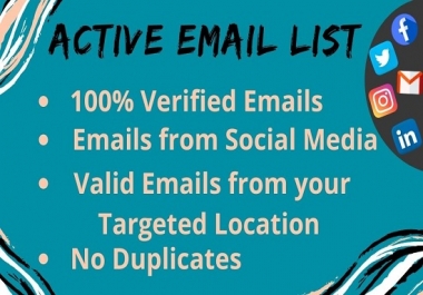 I Will Provide 100 Valid Email Address List