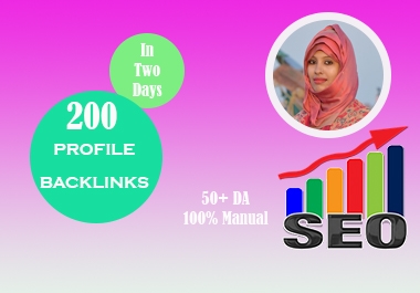 I will do 200 profile backlinks on high da sites