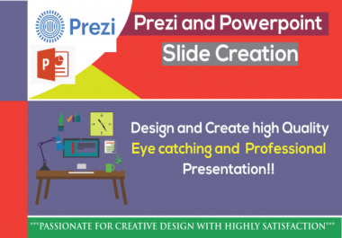 I will create Prezi and PowerPoint presentation slide for you