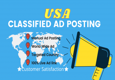 I will do 20+ classified ad posting on top USA sites