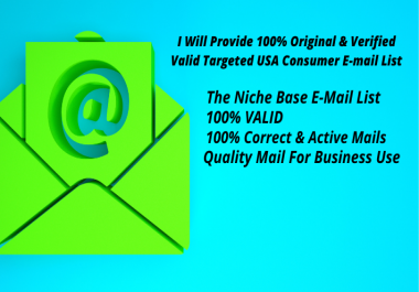I will Provide 5k 100 Original & Verified Valid Targeted USA Consumer E- mail List