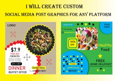 I will create custom social media post graphics for any platform